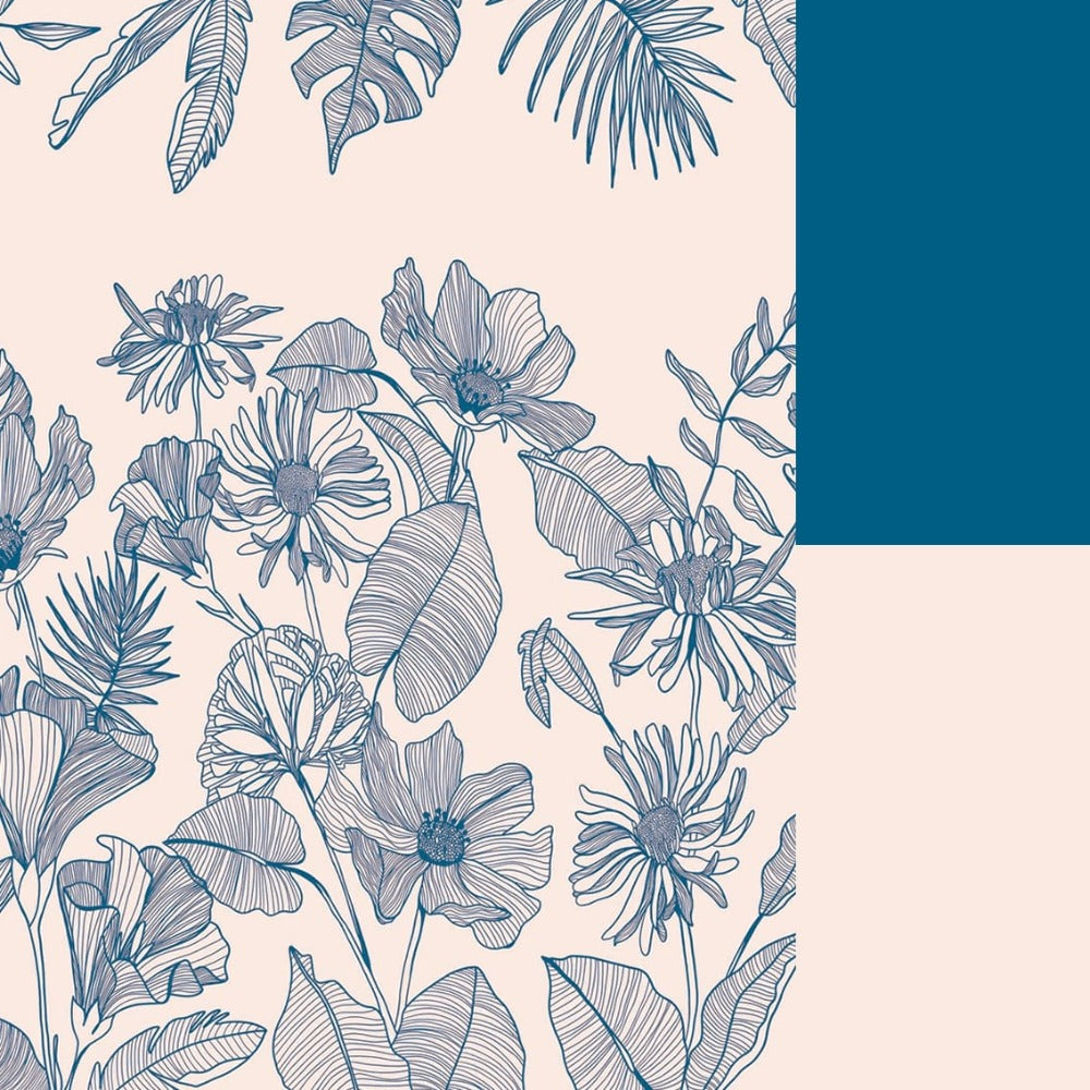 Mural de Parede Traços da Natureza Azul Crie Paredes