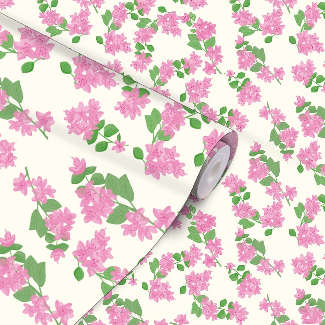 Papel de Parede Toque de Flor Rosa Crie Paredes