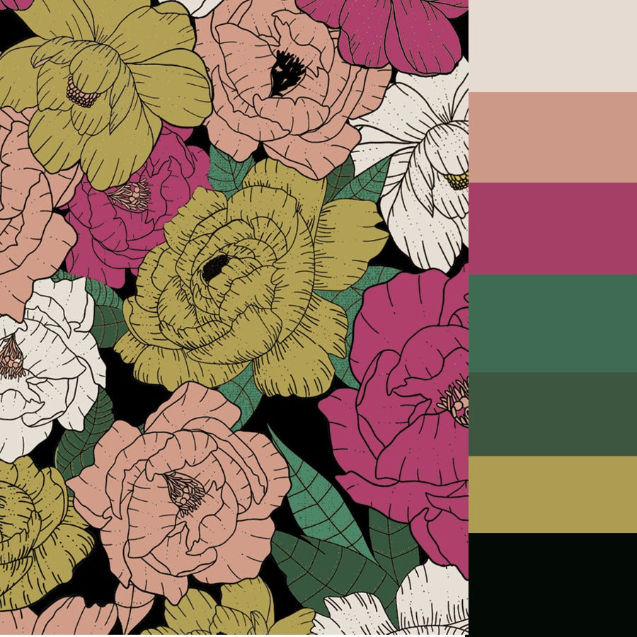 Papel de parede peônias de cores