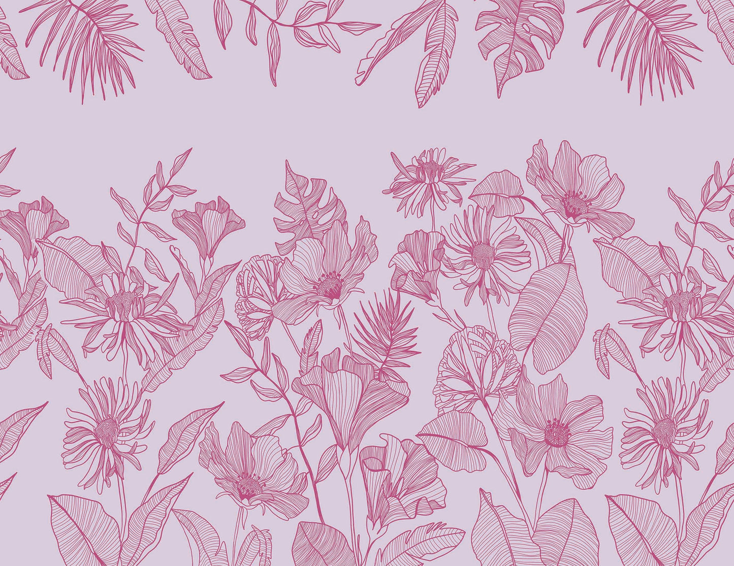 Mural de Parede Traços da Natureza Rosa Crie Paredes