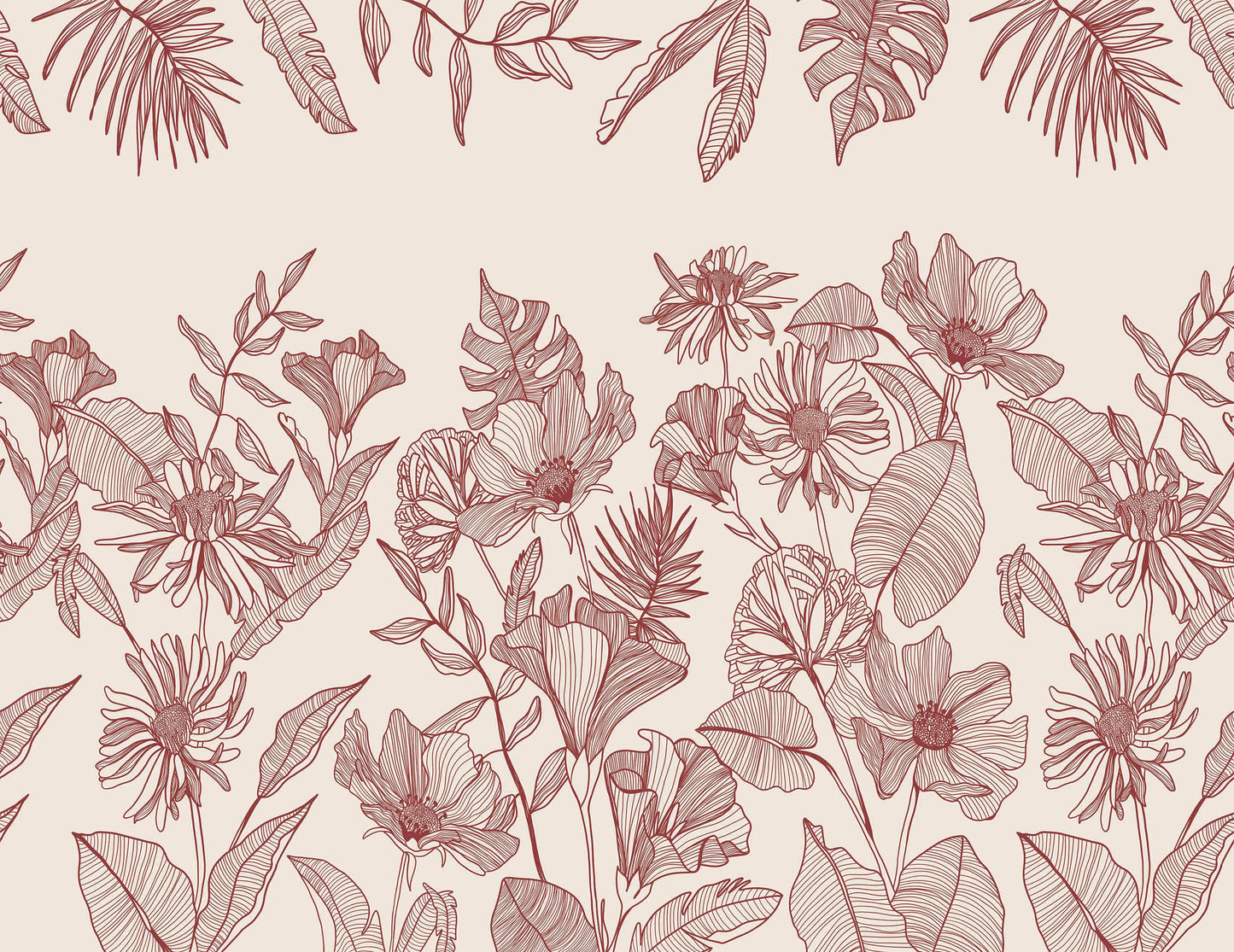 Mural de Parede Traços da Natureza Vinho Crie Paredes