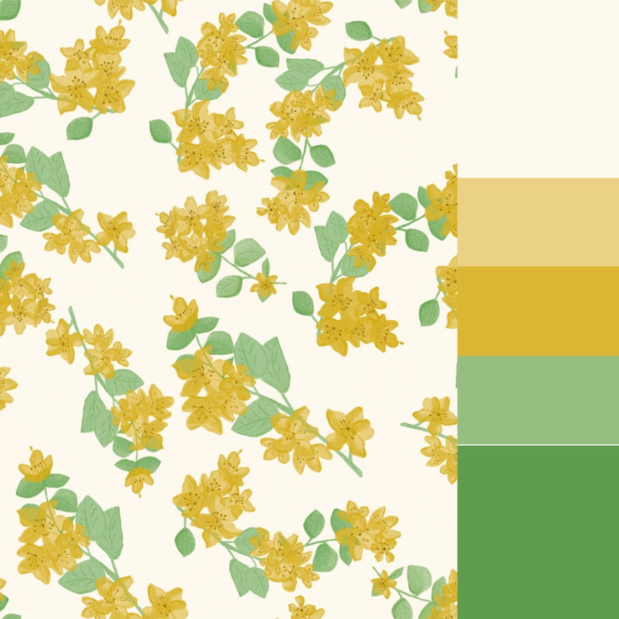 Papel de Parede Toque de Flor Amarelo Crie Paredes