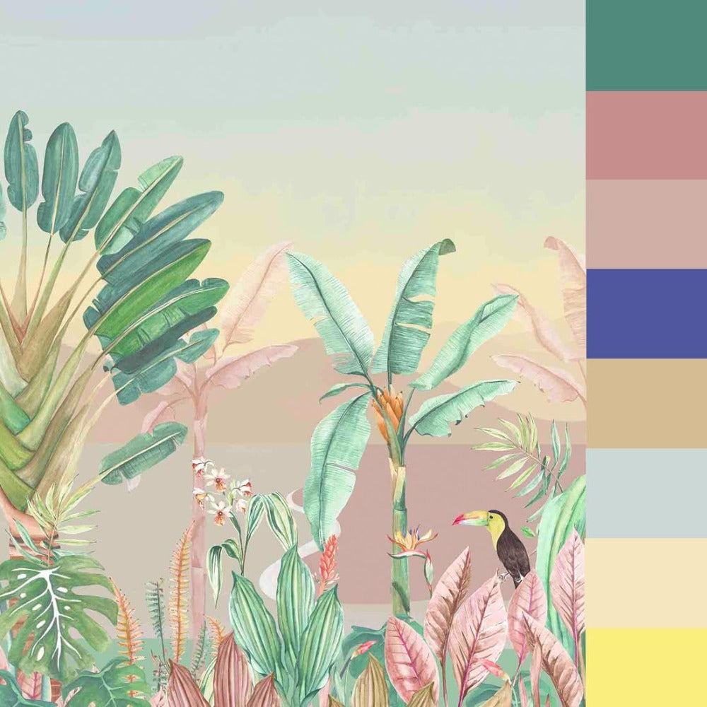 Mural de Parede Oásis Pôr do Sol Crie Paredes