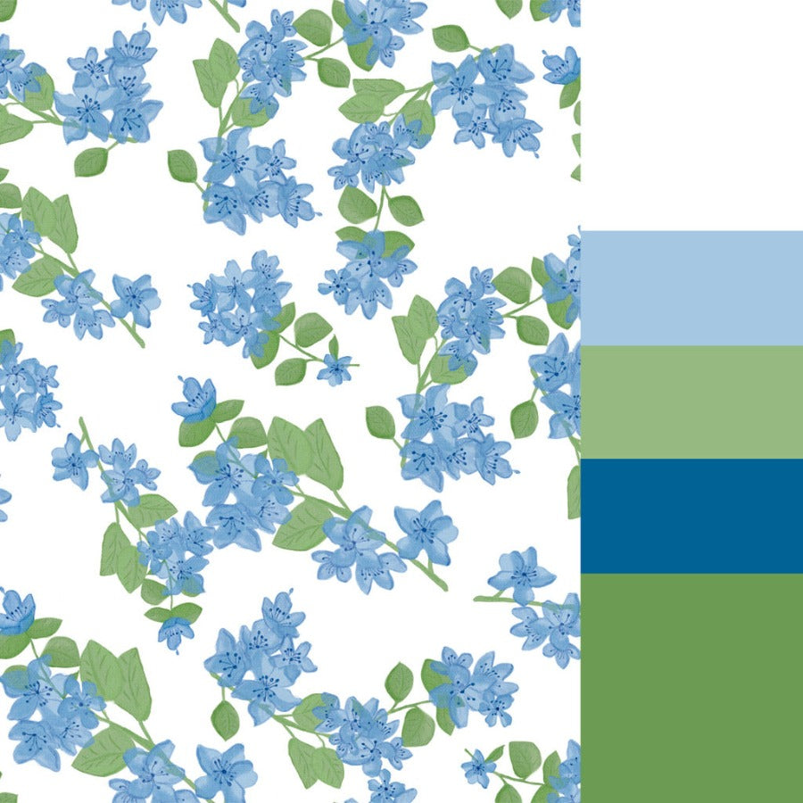 Papel de Parede Toque de Flor Azul Crie Paredes