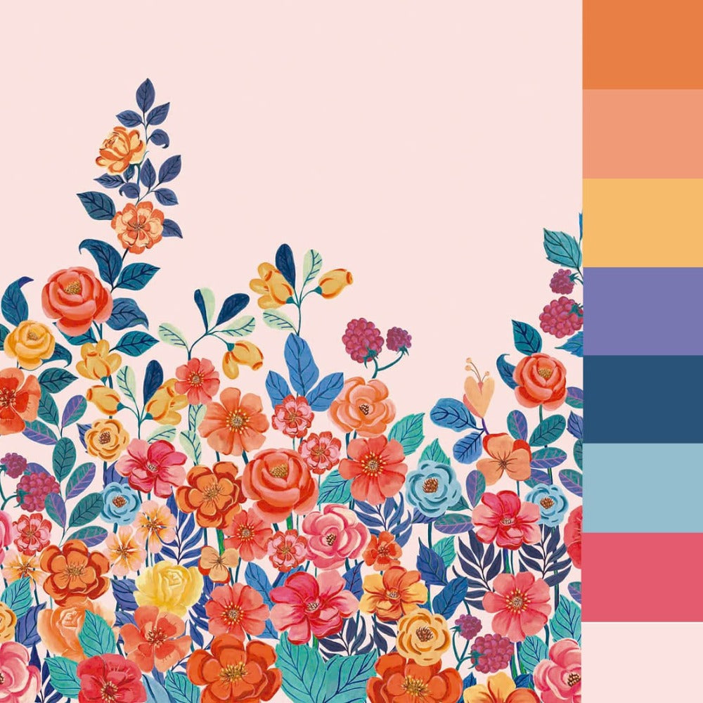 Mural de Parede Jardim de Cores Rosa Crie Paredes