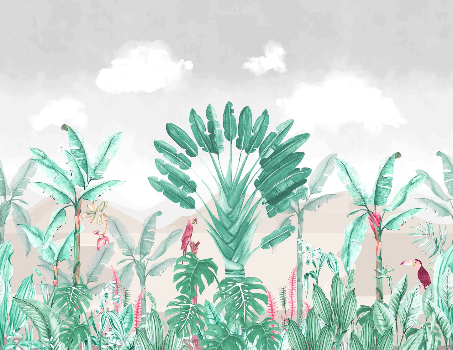 Mural de Parede Oásis Verde Água Crie Paredes