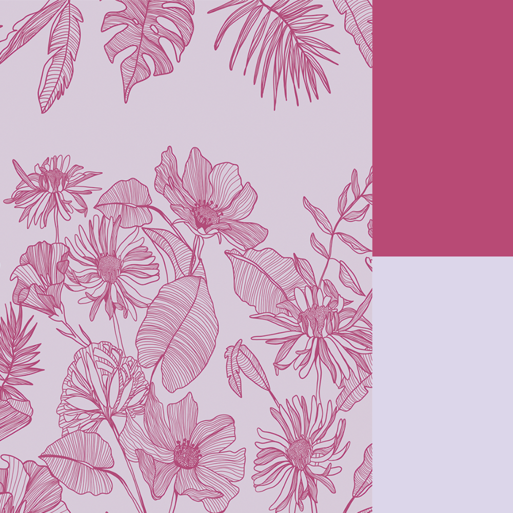 Mural de Parede Traços da Natureza Rosa Crie Paredes