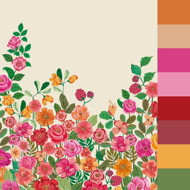 Mural de Parede Jardim de Cores Off White Crie Paredes