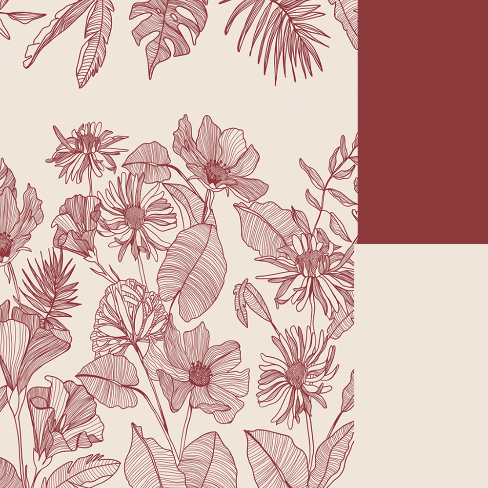 Mural de Parede Traços da Natureza Vinho Crie Paredes