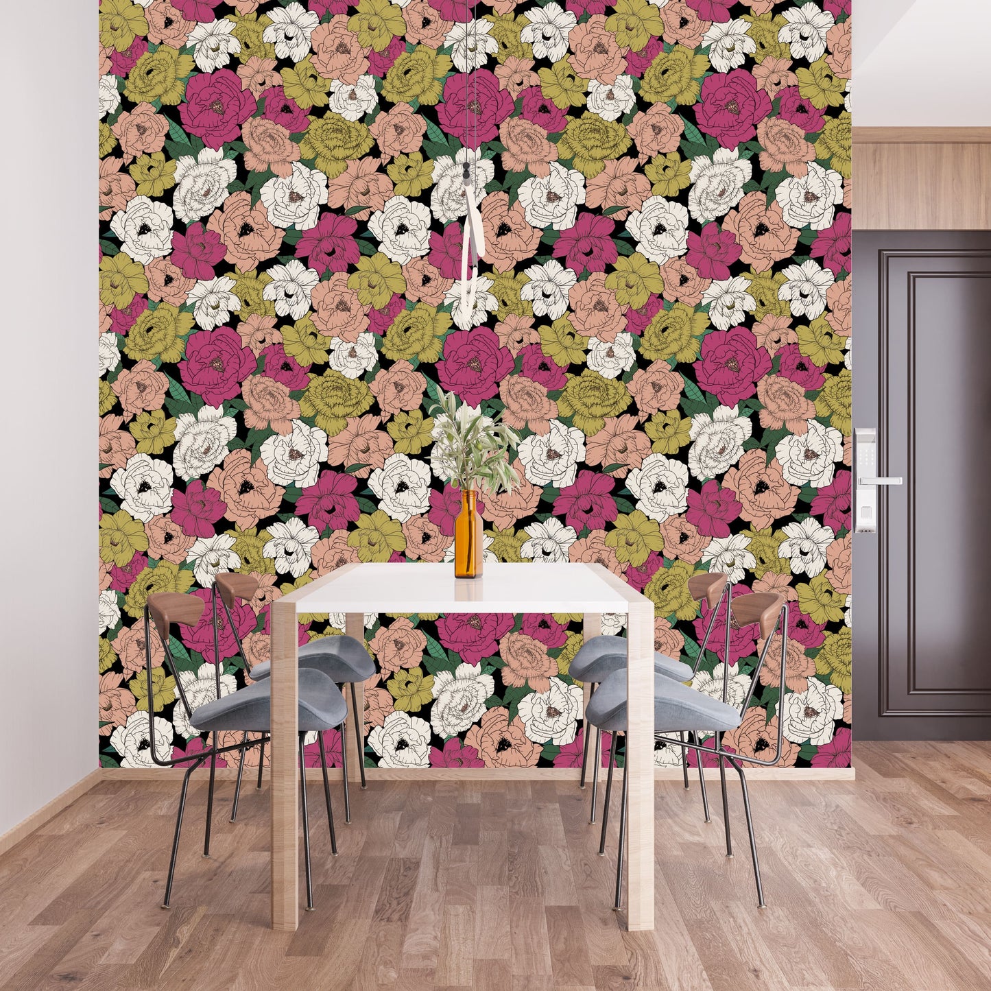 Papel de Parede Peônias de Cores Crie Paredes