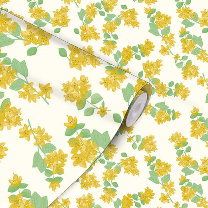 Papel de Parede Toque de Flor Amarelo Crie Paredes