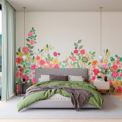 Mural de Parede Jardim de Cores Cinza Crie Paredes
