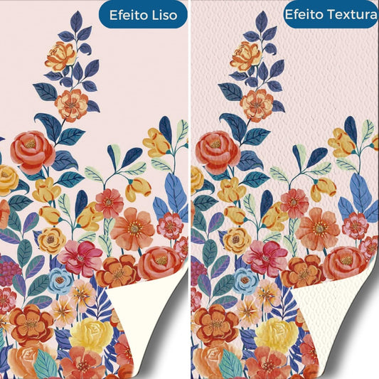 Mural de Parede Jardim de Cores Rosa Crie Paredes
