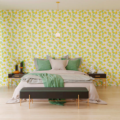Papel de Parede Toque de Flor Amarelo Crie Paredes