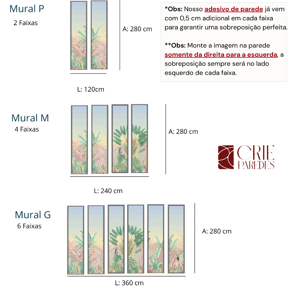 Mural de Parede Oásis Pôr do Sol Crie Paredes