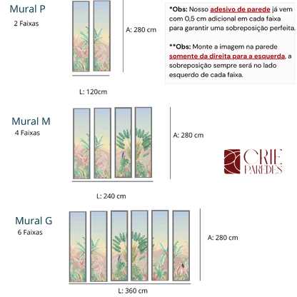Mural de Parede Oásis Pôr do Sol Crie Paredes