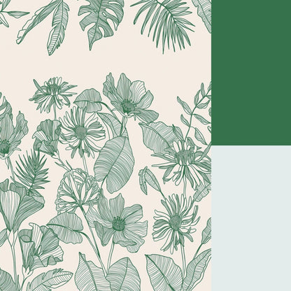 Mural de Parede Traços da Natureza Verde Crie Paredes