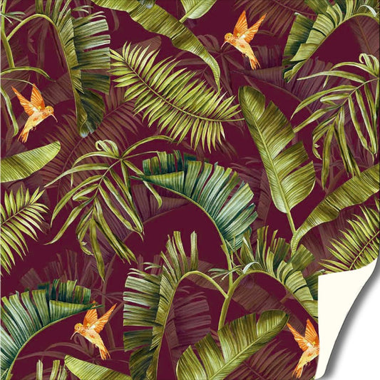 Papel de Parede Botânica Vinho Crie Paredes