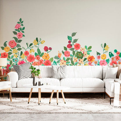 Mural de Parede Jardim de Cores Cinza Crie Paredes