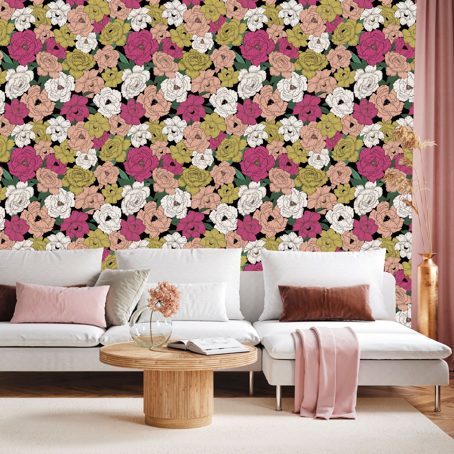 Papel de Parede Peônias de Cores Crie Paredes